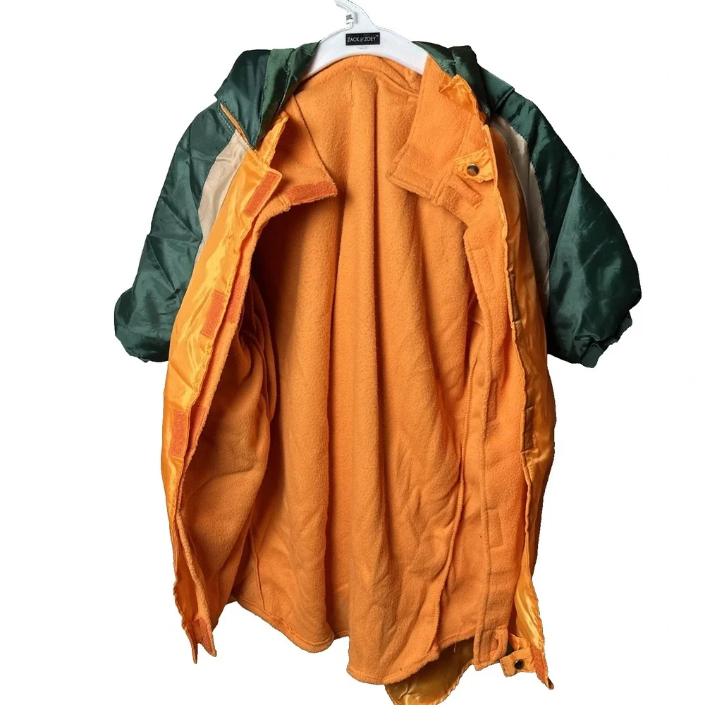 Zack & Zoey 3 In 1 All Terrain Dog Jacket XXL Hunter Green Orange Hooded NEW
